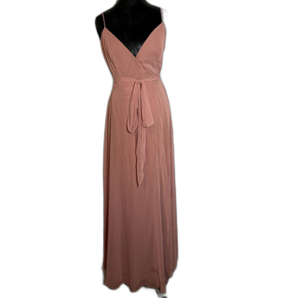 Lovely Blush Pink Maxi Dress Prom Wedding Guest Gown Women’s Size Small - Picture 1 of 12